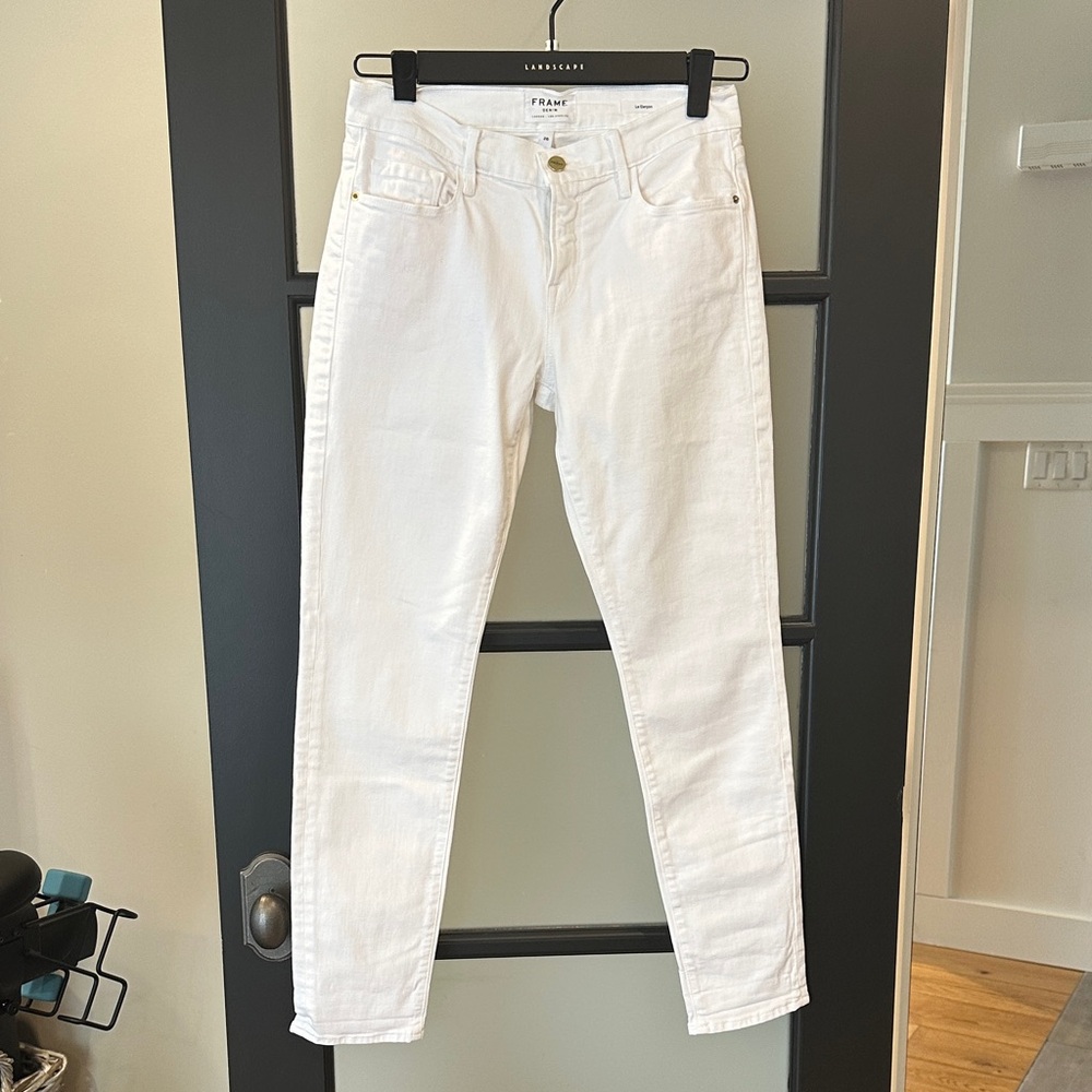 Frame Denim Women's Straight Leg Jeans in White